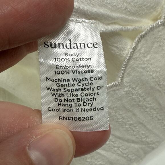 Sundance Delicate Devotion Top Marshmallow Petite Medium PM Embroidered Bohemian - Picture 6 of 7